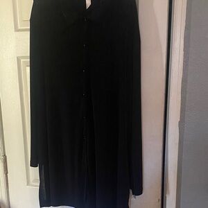 Brylane Woman Collection Black cardigan long sleeves buttons